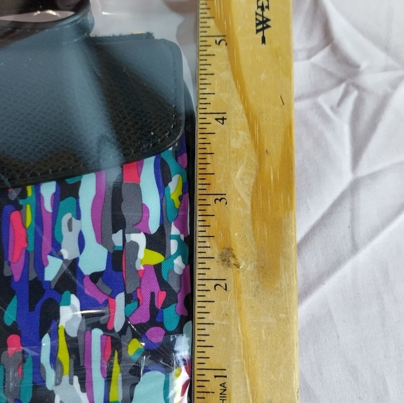 Vera Bradley Black Watercolor Brush Stroke Envelope Wristlet Wallet Clutch Zip - Picture 12 of 13